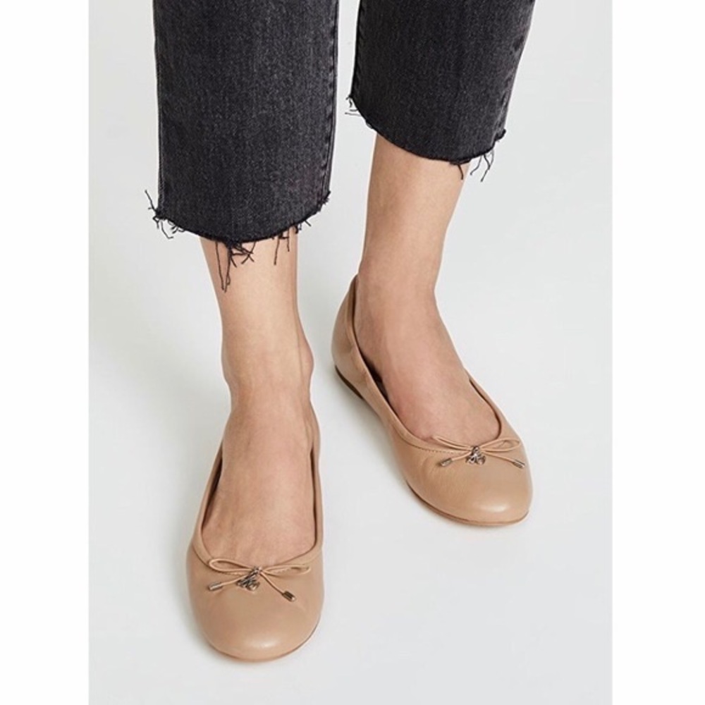 Sam Edelman Beige Leather Felicia Ballet Flats